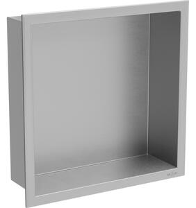 Mexen X-Wall-R zapustená polička s okrajom 30 x 30 cm, inox - 1910303010
