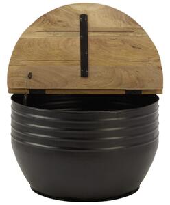 KONFERENČNÝ STOLÍK, prírodná farba, čierna, drevo, kov, 75/75/45 cm Landscape - Stolíky do obývačky