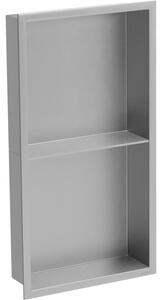Mexen X-Wall-R zapustená polička s okrajom a poličkou 60 x 30 cm, inox - 1910603010S
