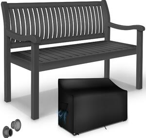 Tillvex® záhradná lavica drevo antracit 150 cm / 3 - 4 osoby parková lavica masívna lavica záhradný nábytok
