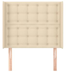Čelo postele so záhybmi krémové 83x16x118/128 cm látka
