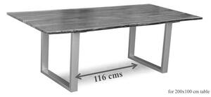METALL Jedálenský stôl 200x100 cm, akácia