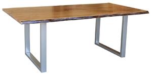 METALL Jedálenský stôl 220x100 cm, akácia