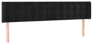 Čelo postele s LED čierne 203x16x78/88 cm zamat