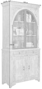 VITRÍNA, mangové drevo, prírodné farby, biela, 100/210/46 cm Ambia Home - Sklenené vitríny