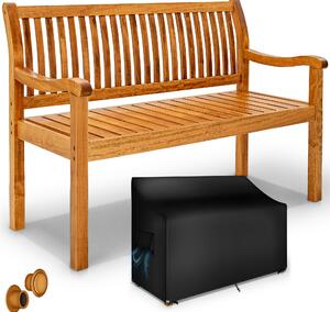 Tillvex® záhradná lavica drevo svetlohnedá 150 cm / 3 - 4 osoby parková lavica masívna lavica záhradný nábytok