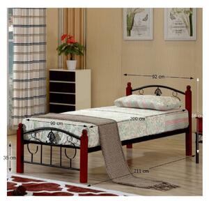 Kovová posteľ s roštom, 90x200, MAGENTA