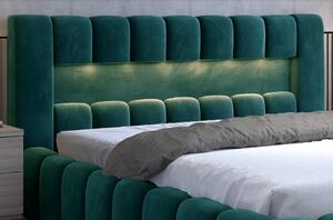 Manželská posteľ LAMICA s osvetlením | 140 x 200 cm Farba: Monolith 85
