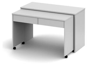 KONDELA Rozkladací PC stôl so šuplíkmi, biela, VERSAL NEW