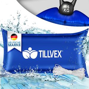 Tillvex® bazénový vankúš zimný XXL 200x240cm modrý | vzduchový vankúš vrátane opravnej sady | zimný vankúš s bezpečnostným ventilom | bazénový vankúš bazénový poťah vankúš s dvojitým švom