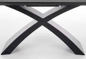 Rozkladací jedálenský stôl VISTO, 180-220x75x89, tmavý popol/čierna