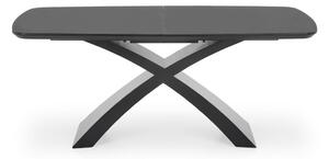 Rozkladací jedálenský stôl VISTO, 180-220x75x89, tmavý popol/čierna
