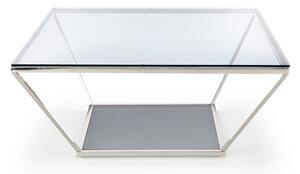 Konferenčný stolík FABIE, 100x45x100, dymové sklo/strieborná