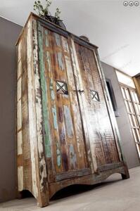 OLDTIME Skriňa na oblečenie 198x118 cm, staré drevo