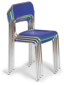 Plastová jedálenská stolička ASKA, zelená, chrómované nohy