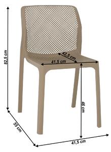 KONDELA Stohovateľná stolička, sivohnedá taupe/plast, LARKA