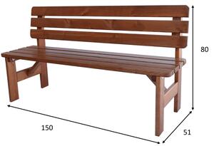 Záhradná lavica VIKING lakovaná | 150 cm