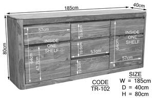 MONTREAL Komoda 3 zásuvky 80x185 cm, palisander