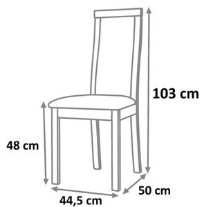 TEMPO Drevená stolička, orech / ekokoža béžová, DESI