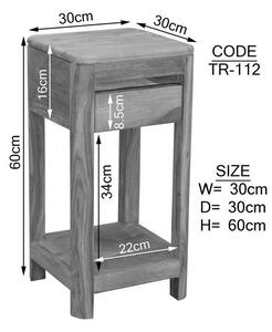 MONTREAL Príručný stolík 30x30x60 cm, palisander