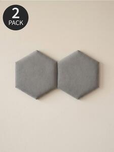Sinsay - Čalúnené hexagonálne nástenné panely 2 pack - svetlošedá