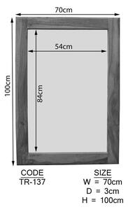 MONTREAL Zrkadlo 100x70 cm, indický palisander