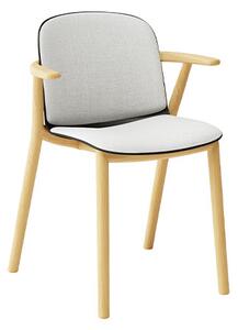 INFINITI - Čalúnená stolička RELIEF s drevenou podnožou a operadlami