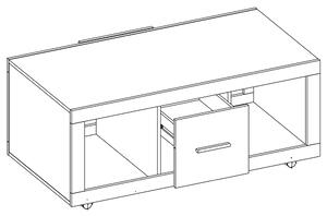 Konferenčný stolík STONE 4 betón/biela