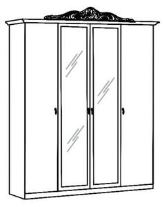 Béžová spálňa AMALFA - 4 dverová skriňa, 160x200 posteľ