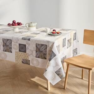 Voskovaný obrus s patchwork potlačou listov