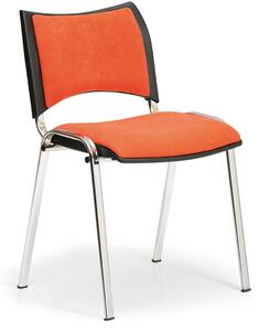 Konferenčná stolička SMART, chrómované nohy, bez podpierok rúk, čierna