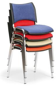 Konferenčná stolička SMART, chrómované nohy, bez podpierok rúk, modrá