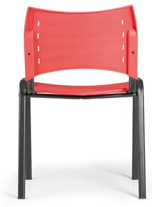 Plastová stolička SMART, chrómované nohy, bordó