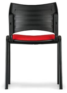 Konferenčná stolička SMART, chrómované nohy, bez podpierok rúk, červená