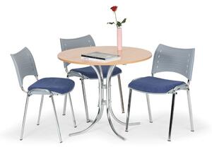 Konferenčné, jedlenie stolička SMART s plastovým operadlom, modrá, chrómované nohy