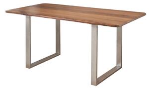 ROUND Jedálenský stôl kovové nohy 160x90 cm, hnedá, palisander