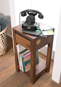 ROUND Príručný stolík 30x30 cm, hnedá, palisander