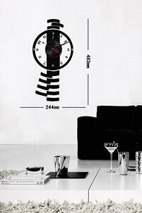 Elegantné čierne nástenné nalepovacie hodiny Decor