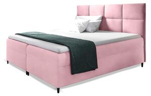 Wilsondo Čalúnená boxspring manželská posteľ Leila s matracom - ružová Rozmer: 140x200