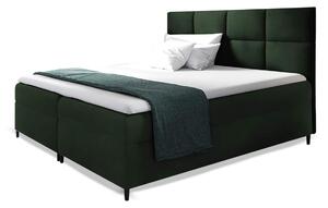 Wilsondo Čalúnená boxspring manželská posteľ Leila s matracom - zelená Rozmer: 140x200