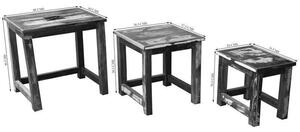 OLDTIME Príručný stolík set 48x40 cm, staré drevo