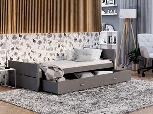 Jednolôžková posteľ s úložným priestorom 90x200 Dante - sivá