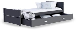 GL Jednolôžková posteľ s úložným priestorom 90x200 Dante - sivá