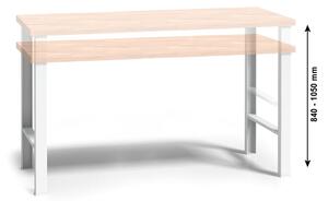 Pracovný stôl do dielne WL, buková škárovka, nastaviteľné kovové nohy, 1500 mm