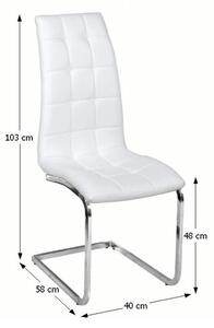 Tempo Kondela Jedálenská stolička, biela ekokoža, chróm, DULCIA