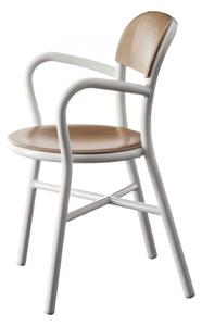 MAGIS - Stolička PIPE s dreveným sedadlom a operadlami - biela