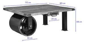 IRON Konferenčný stolík 110x80 cm, mango, prírodná