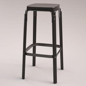 MAGIS - Vysoká barová stolička STEELWOOD STOOL - čierna
