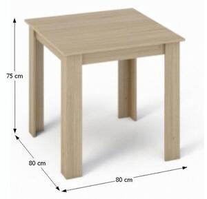 TEMPO Jedálenský stôl, dub sonoma, 80x80 cm, KRAZ