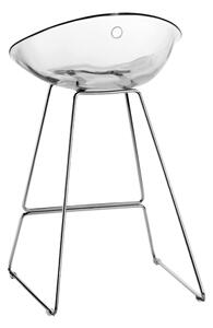 PEDRALI - Nízka barová stolička GLISS 902 DS s chrómovým podstavcom - transparentná